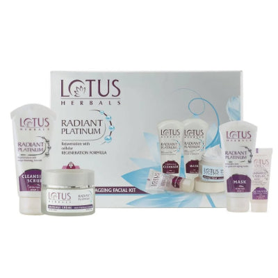 Lotus Herbals Radiant Platinum Cellular Anti-Ageing Salon Grade Facial Kit 170 gm