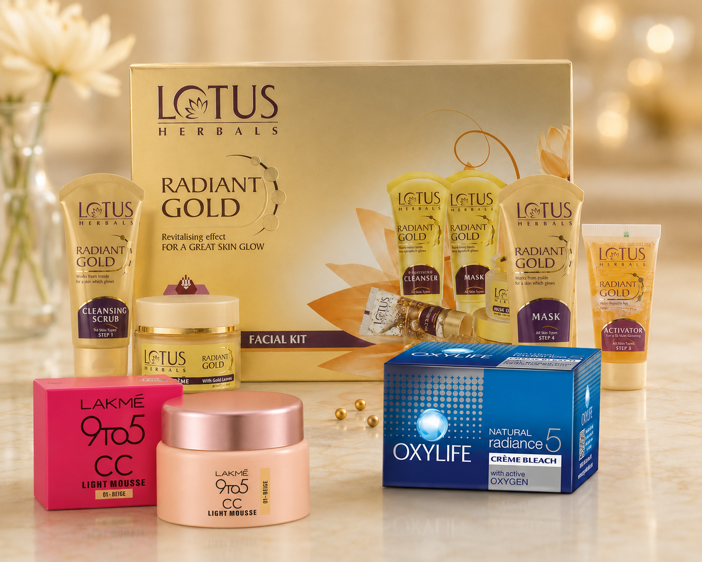 Lotus Gold Facial Kit & Oxylife Bleach