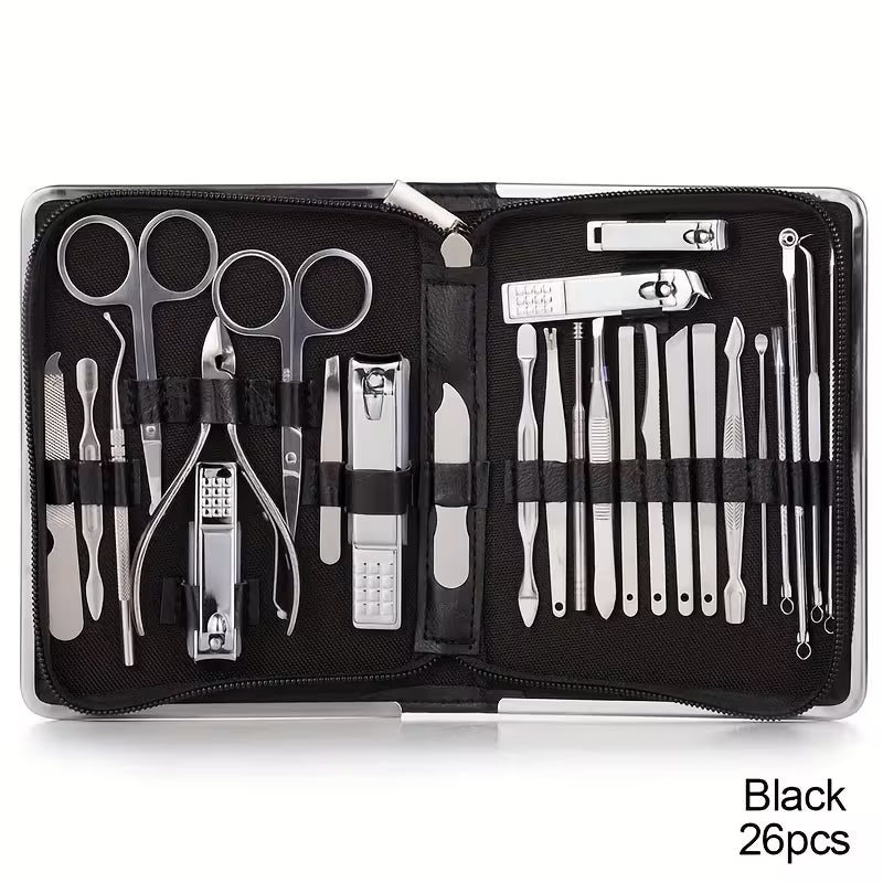 26pcs Nail Clipper Kit with Nail Clipper Ear Spoon Nail Files for Men And Women Toe Nail Clipping
