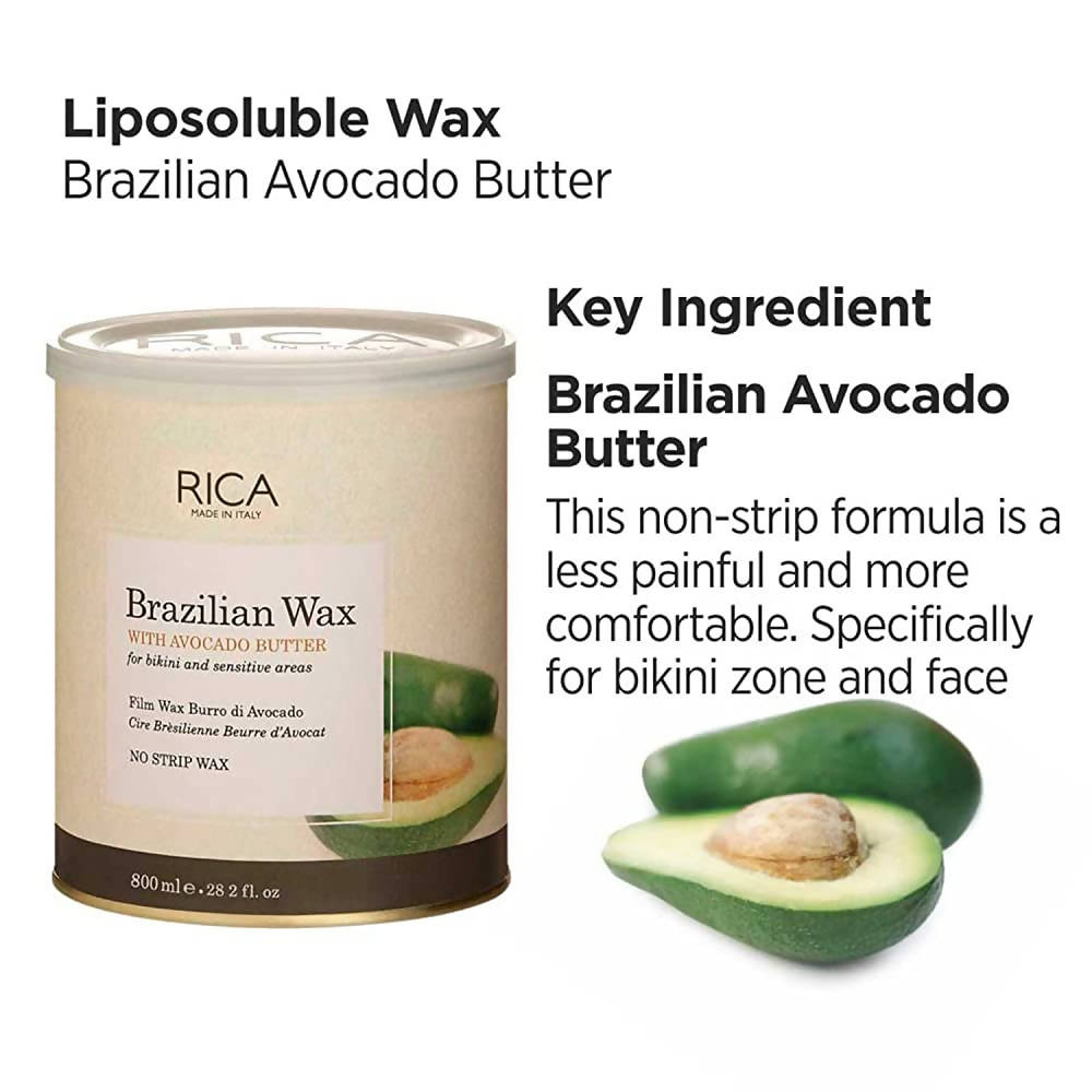 RICA Brazilian Wax with Avocado Butter - Made in Italy - For Bikini & Face Wax